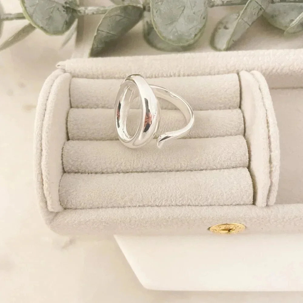 925 Sterling Silver Chunky Oval Ring Minimalist Thick Bold Ring